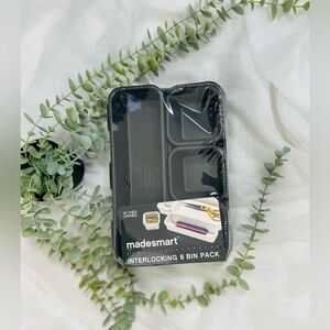 Made Smart 8-Piece Interlocking Bin Pack - Black For Desk Kitchen Drawers